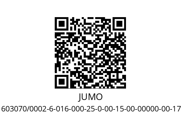   JUMO 603070/0002-6-016-000-25-0-00-15-00-00000-00-17/402