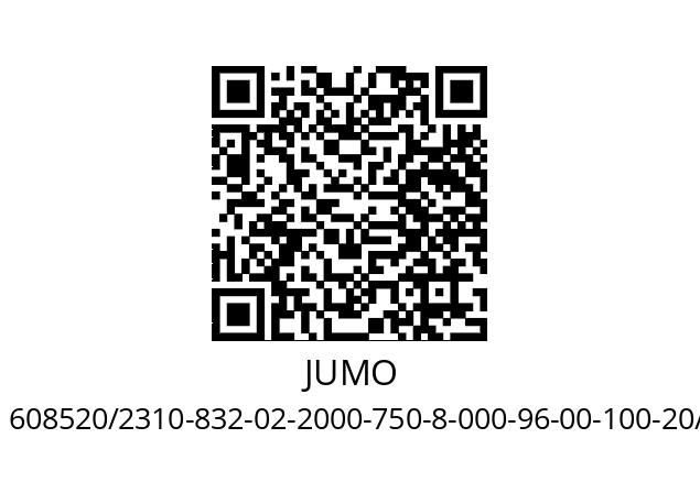   JUMO 608520/2310-832-02-2000-750-8-000-96-00-100-20/000