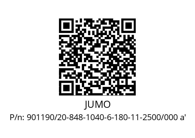   JUMO 901190/20-848-1040-6-180-11-2500/000 a'