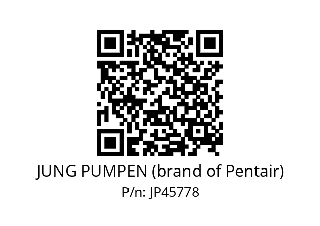   JUNG PUMPEN (brand of Pentair) JP45778