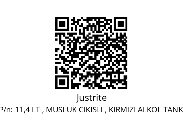   Justrite 11,4 LT , MUSLUK CIKISLI , KIRMIZI ALKOL TANKI