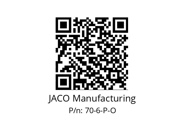   JACO Manufacturing 70-6-P-O