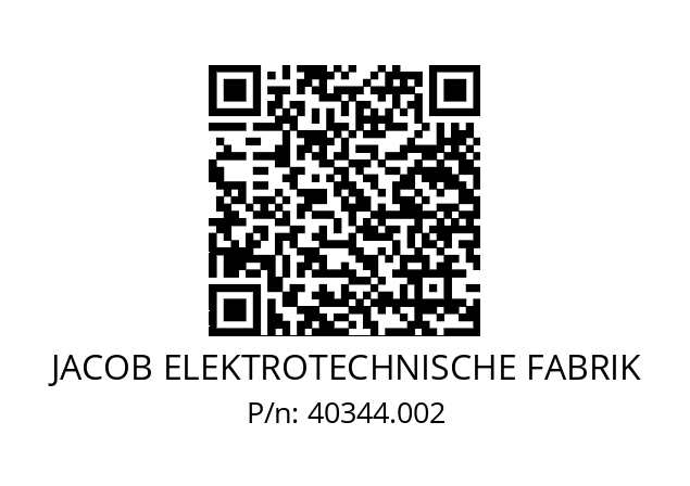   JACOB ELEKTROTECHNISCHE FABRIK 40344.002