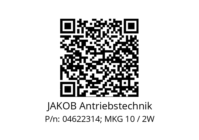   JAKOB Antriebstechnik 04622314; MKG 10 / 2W