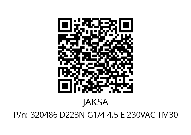   JAKSA 320486 D223N G1/4 4.5 E 230VAC TM30