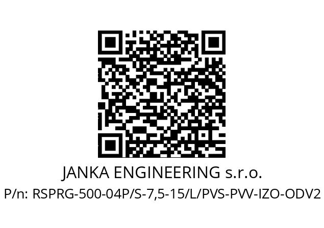   JANKA ENGINEERING s.r.o. RSPRG-500-04P/S-7,5-15/L/PVS-PVV-IZO-ODV2