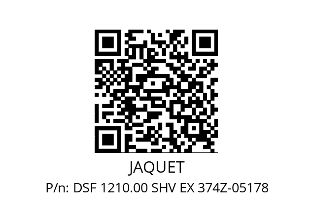   JAQUET DSF 1210.00 SHV EX 374Z-05178