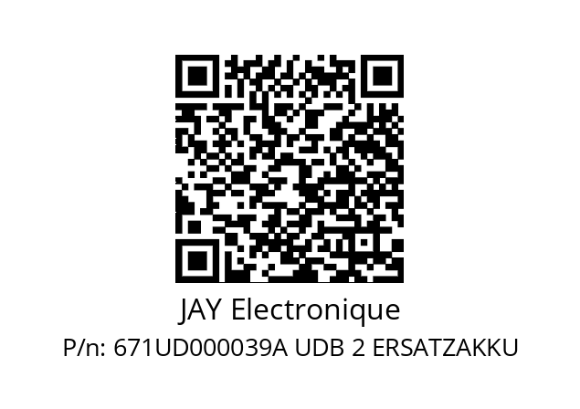   JAY Electronique 671UD000039A UDB 2 ERSATZAKKU