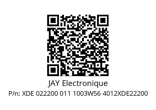   JAY Electronique XDE 022200 011 1003W56 4012XDE22200