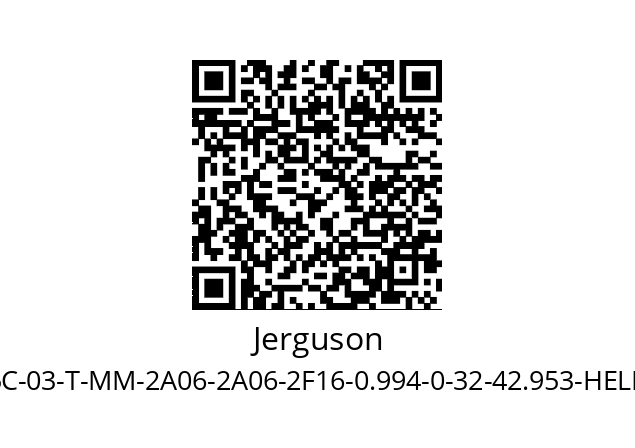   Jerguson MII-25C-03-T-MM-2A06-2A06-2F16-0.994-0-32-42.953-HELP-MM-B8M