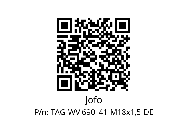   Jofo TAG-WV 690_41-M18x1,5-DE