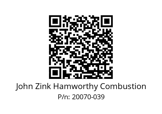   John Zink Hamworthy Combustion 20070-039