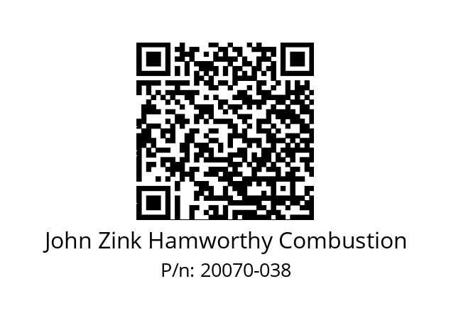   John Zink Hamworthy Combustion 20070-038