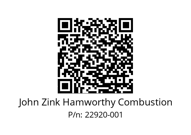   John Zink Hamworthy Combustion 22920-001