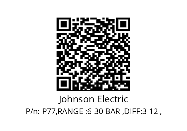   Johnson Electric P77,RANGE :6-30 BAR ,DIFF:3-12 ,