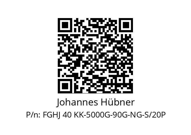   Johannes Hübner FGHJ 40 KK-5000G-90G-NG-S/20P