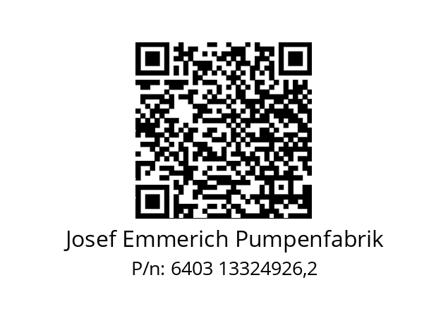   Josef Emmerich Pumpenfabrik 6403 13324926,2