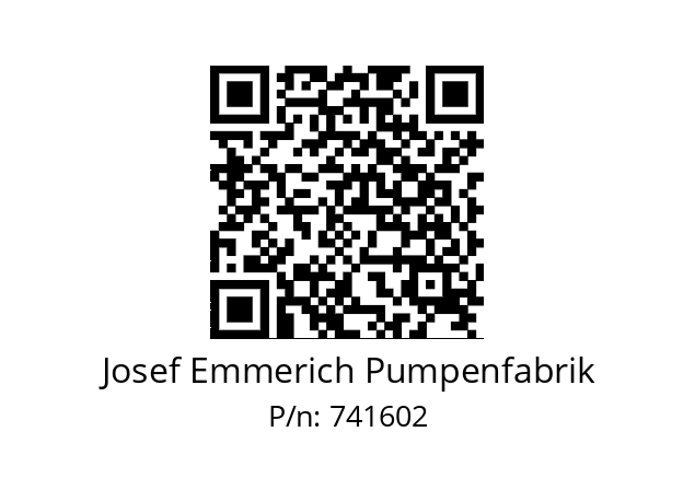   Josef Emmerich Pumpenfabrik 741602