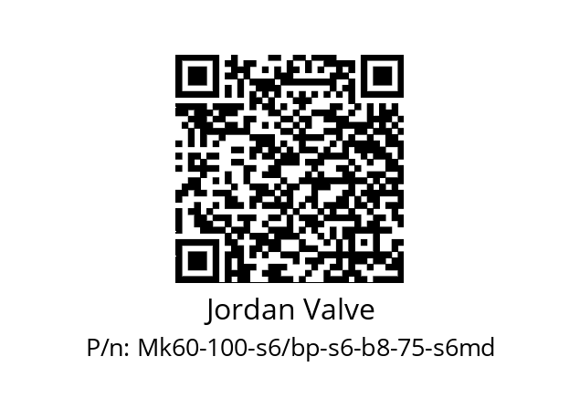   Jordan Valve Mk60-100-s6/bp-s6-b8-75-s6md