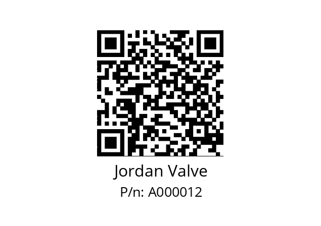   Jordan Valve A000012