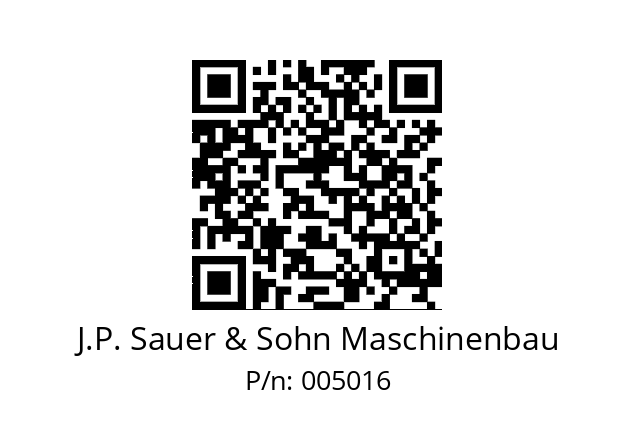   J.P. Sauer & Sohn Maschinenbau 005016