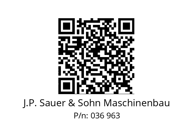   J.P. Sauer & Sohn Maschinenbau 036 963