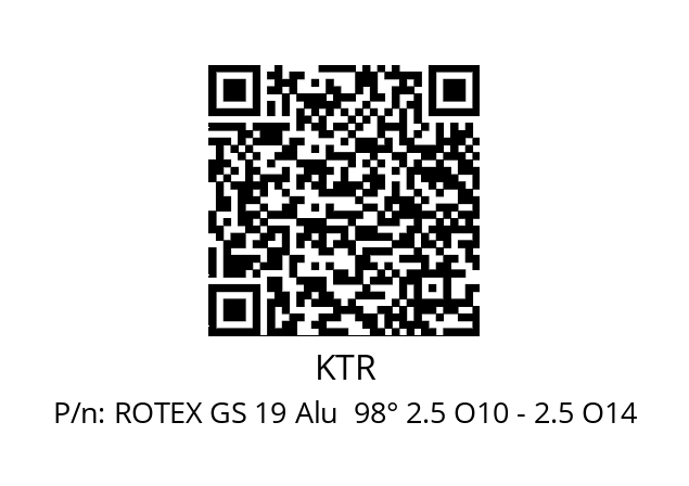   KTR ROTEX GS 19 Alu  98° 2.5 O10 - 2.5 O14