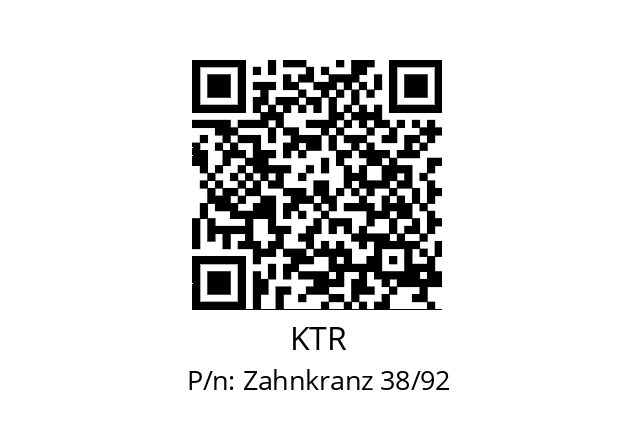   KTR Zahnkranz 38/92