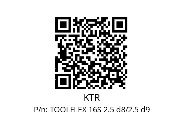   KTR TOOLFLEX 16S 2.5 d8/2.5 d9