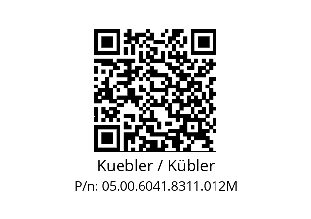   Kuebler / Kübler 05.00.6041.8311.012M