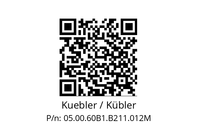   Kuebler / Kübler 05.00.60B1.B211.012M