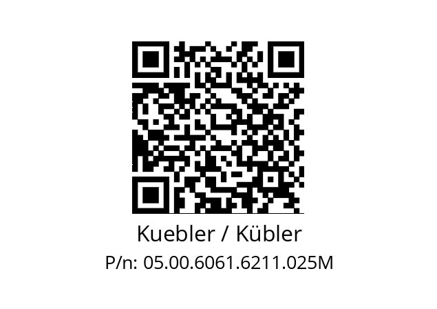   Kuebler / Kübler 05.00.6061.6211.025M