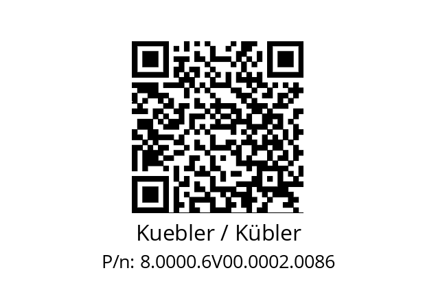   Kuebler / Kübler 8.0000.6V00.0002.0086