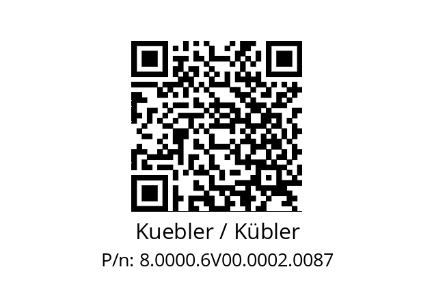   Kuebler / Kübler 8.0000.6V00.0002.0087