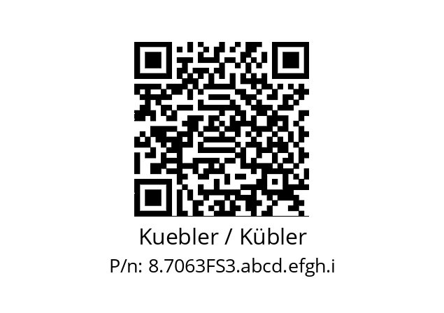   Kuebler / Kübler 8.7063FS3.abcd.efgh.i