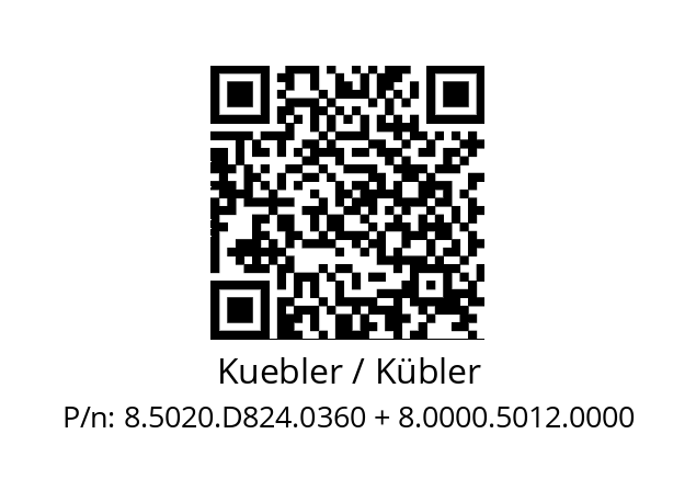   Kuebler / Kübler 8.5020.D824.0360 + 8.0000.5012.0000