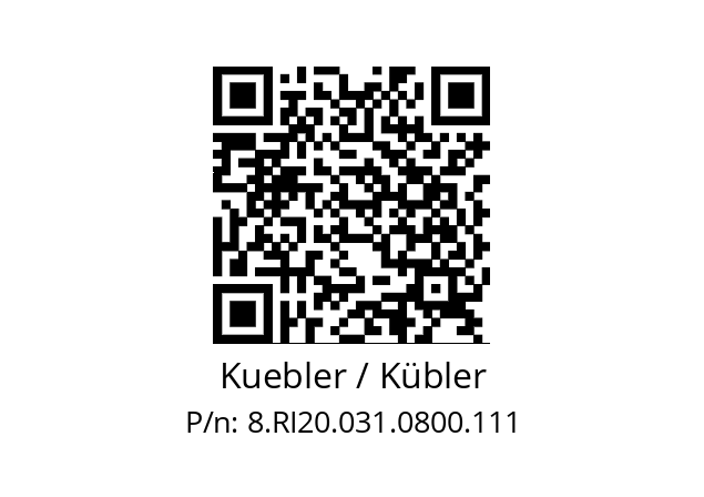   Kuebler / Kübler 8.RI20.031.0800.111