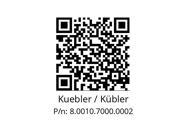   Kuebler / Kübler 8.0010.7000.0002