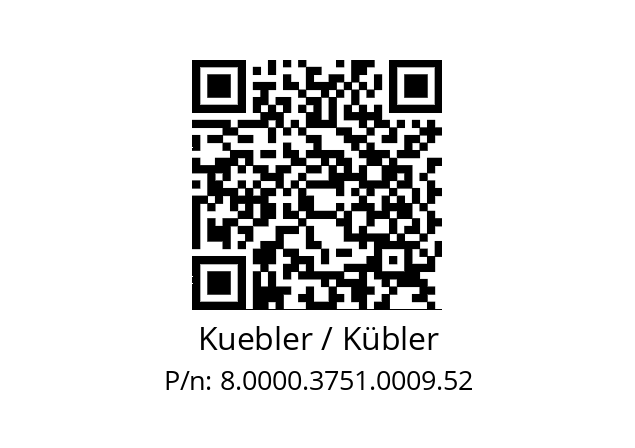   Kuebler / Kübler 8.0000.3751.0009.52