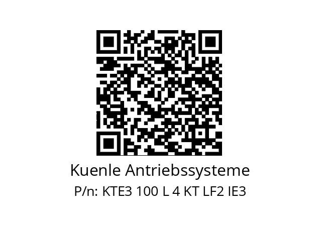   Kuenle Antriebssysteme KTE3 100 L 4 KT LF2 IE3