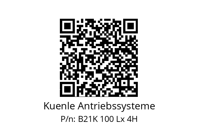   Kuenle Antriebssysteme B21K 100 Lx 4H