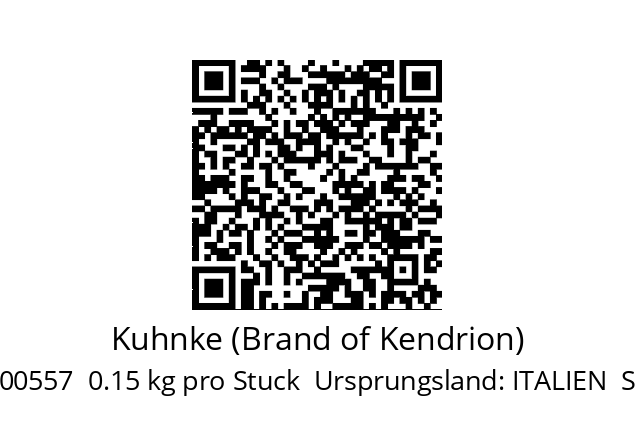   Kuhnke (Brand of Kendrion) 77.012.90.00  120.000557  0.15 kg pro Stuck  Ursprungsland: ITALIEN  Stat. Warennr.: 84812090