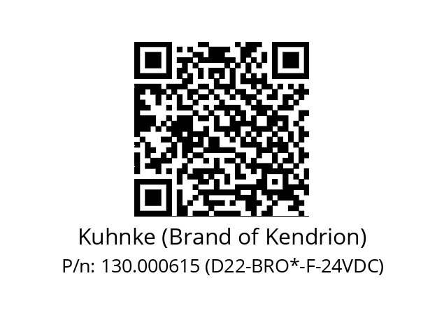   Kuhnke (Brand of Kendrion) 130.000615 (D22-BRO*-F-24VDC)