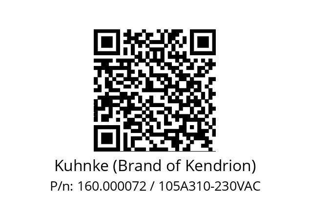   Kuhnke (Brand of Kendrion) 160.000072 / 105A310-230VAC