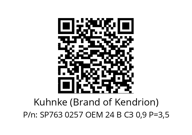   Kuhnke (Brand of Kendrion) SP763 0257 OEM 24 В СЗ 0,9 Р=3,5