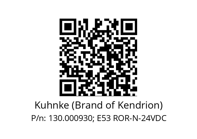   Kuhnke (Brand of Kendrion) 130.000930; E53 ROR-N-24VDC