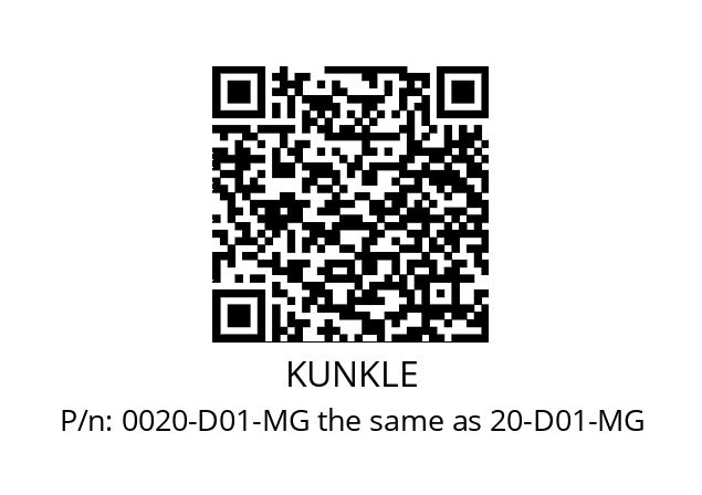   KUNKLE 0020-D01-MG the same as 20-D01-MG