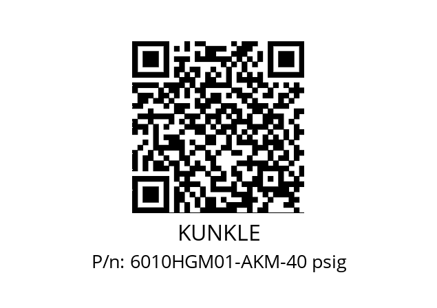   KUNKLE 6010HGM01-AKM-40 psig