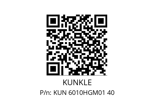   KUNKLE KUN 6010HGM01 40