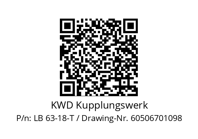   KWD Kupplungswerk LB 63-18-T / Drawing-Nr. 60506701098